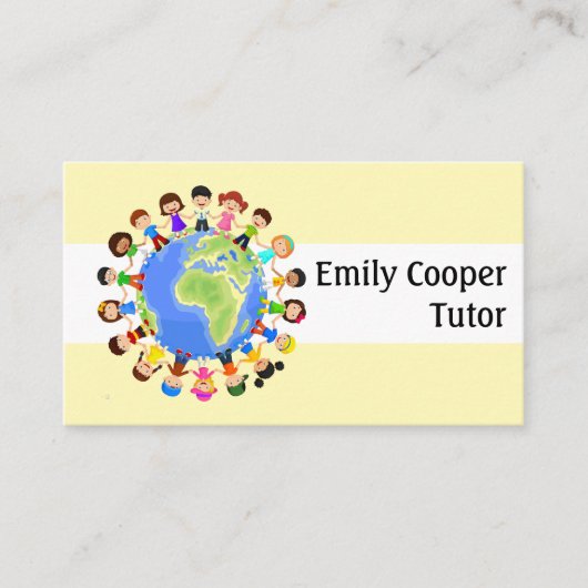 世界中の子どもたちがパーソナライズさカラフルれる 名刺 (正面)