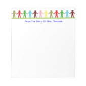 世界中の子どもたち手を握るカスタム ノートパッド (正面)