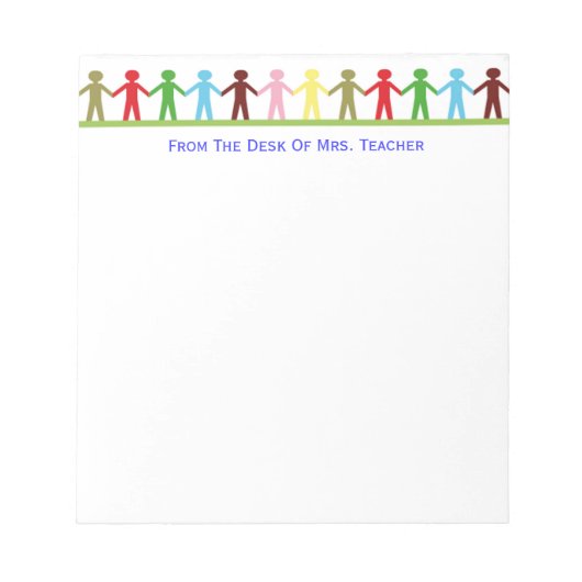 世界中の子どもたち手を握るカスタム ノートパッド (正面)