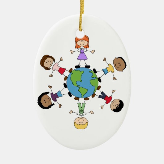 世界中の子どもたち セラミックオーナメント (正面)