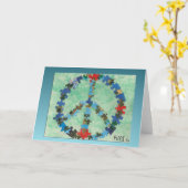 世界中の平和 カード (黄色い花)