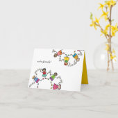 世界中の愛らしい子どもたちの友だち カード (黄色い花)
