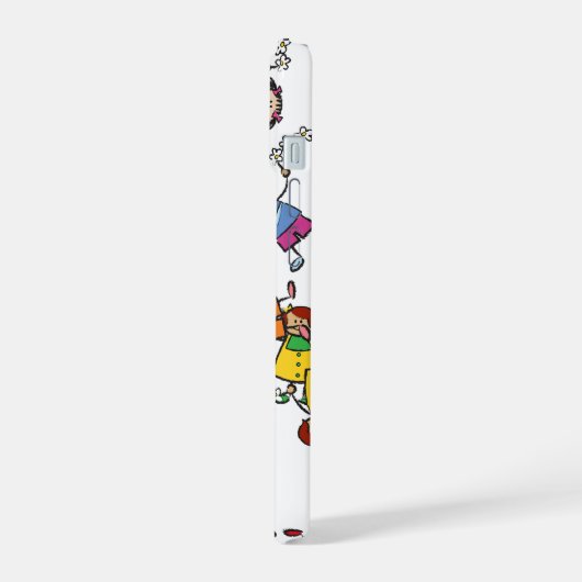 世界中の愛らしい子どもたちの友だち iPhone 15ケース (左側面)