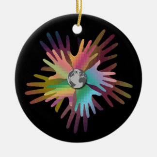 世界中の手 セラミックオーナメント