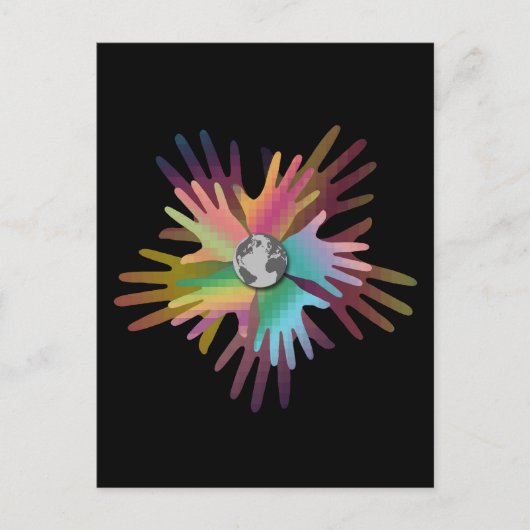 世界中の手 ポストカード (正面)
