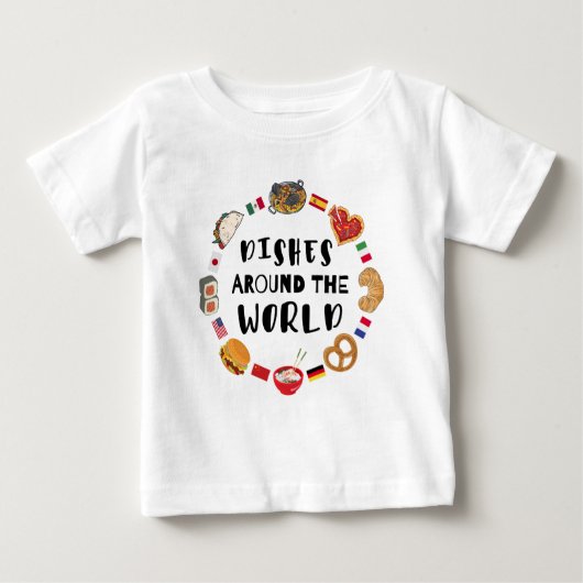 世界中の料理 ベビーTシャツ (正面)
