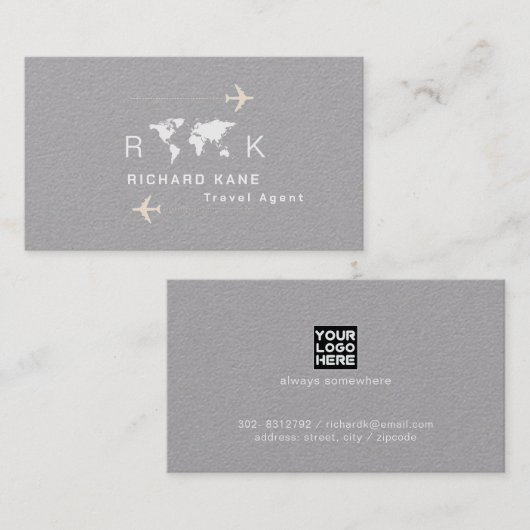 世界中の旅行代理店モノグラムの 名刺 (正面/裏面)
