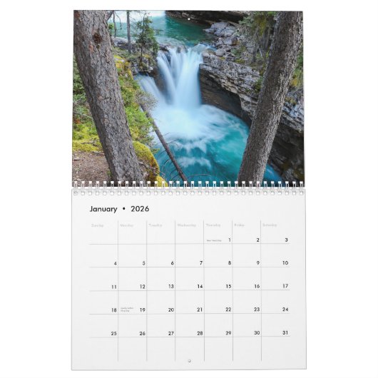 世界中の水 カレンダー (1月 2026)