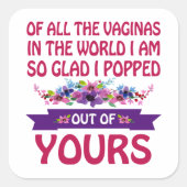 世界中の浮浪者の中から私は君の中から飛び出した スクエアシール (正面)