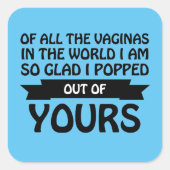 世界中の浮浪者の中から私は君の中から飛び出した スクエアシール (正面)