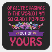 世界中の浮浪者の中から私は君の中から飛び出した スクエアシール (正面)