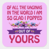 世界中の浮浪者の中から私は君の中から飛び出した スクエアシール (正面)