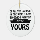 世界中の浮浪者の中から私は君の中から飛び出した セラミックオーナメント (左)