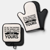 世界中の浮浪者の中から私は君の中から飛び出した 鍋つかみ&鍋敷きセット (正面/裏面)