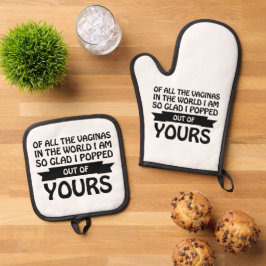 世界中の浮浪者の中から私は君の中から飛び出した 鍋つかみ&鍋敷きセット