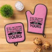 世界中の浮浪者の中から私は君の中から飛び出した 鍋つかみ&鍋敷きセット (トップダウン)