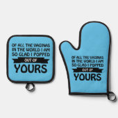 世界中の浮浪者の中から私は君の中から飛び出した 鍋つかみ&鍋敷きセット (正面)