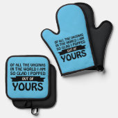 世界中の浮浪者の中から私は君の中から飛び出した 鍋つかみ&鍋敷きセット (正面/裏面)