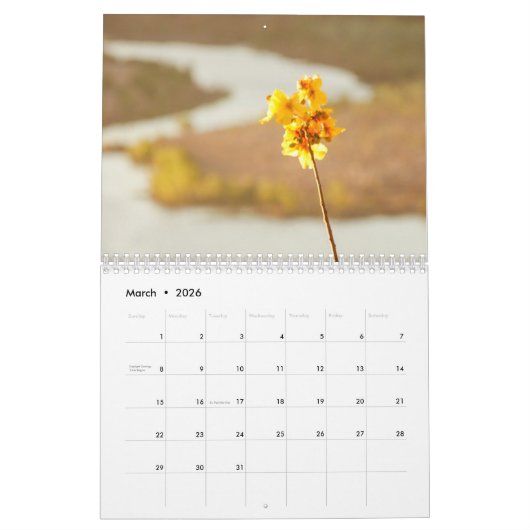世界中の花 カレンダー (3月 2026)