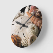 世界中の貝殻の詳細 ラウンド壁時計 (傾斜)