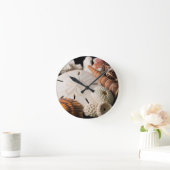 世界中の貝殻の詳細 ラウンド壁時計 (ホーム)