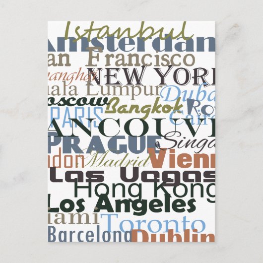 世界中の都市 ポストカード (正面)