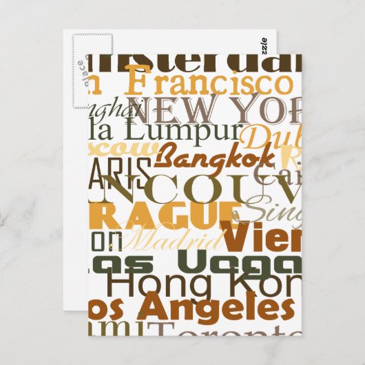 世界中の都市 ポストカード (正面/裏面)