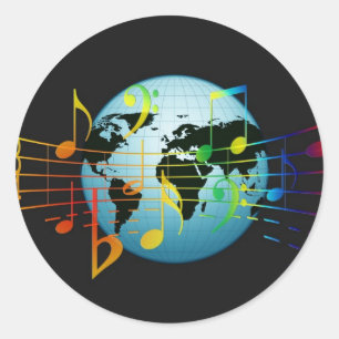 世界中の音楽 ラウンドシール