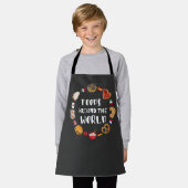 世界中の食べ物 エプロン (着用した状態)