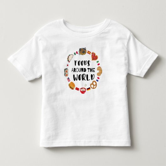 世界中の食べ物  トドラーTシャツ (正面)