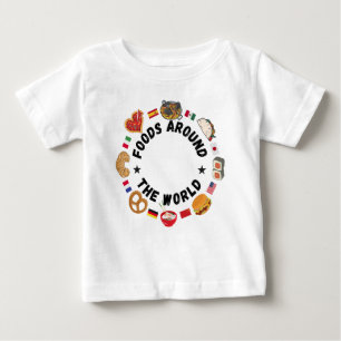 世界中の食べ物 ベビーTシャツ
