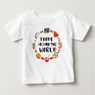 世界中の食べ物 ベビーTシャツ