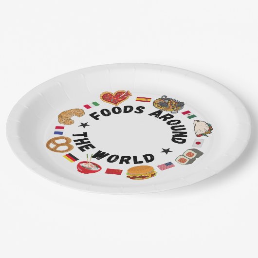 世界中の食べ物 ペーパープレート (アングル)