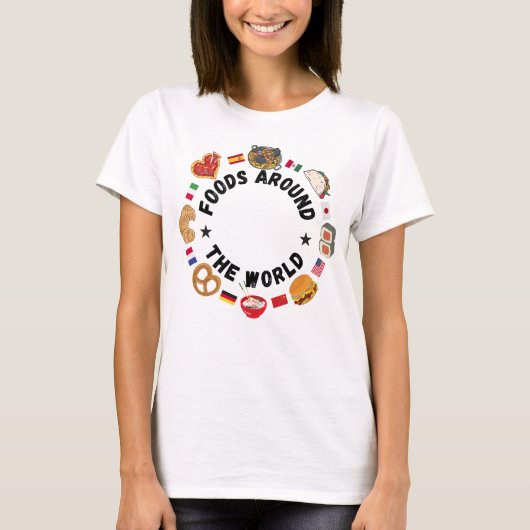世界中の食べ物 Tシャツ (正面)