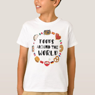 世界中の食べ物 Tシャツ