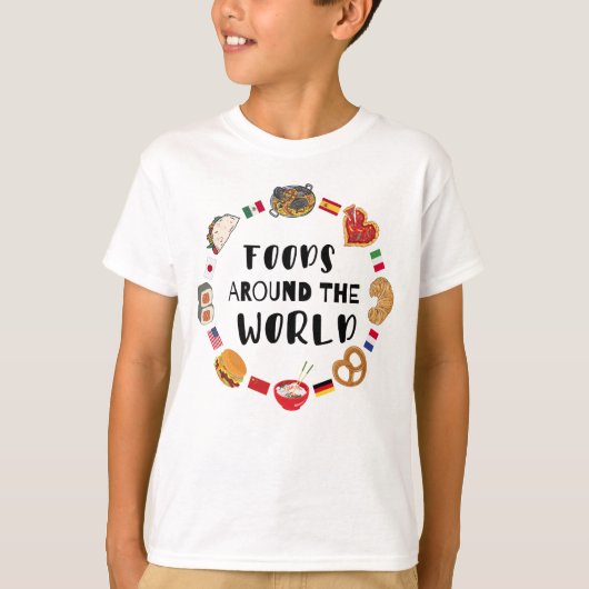 世界中の食べ物 Tシャツ (正面)