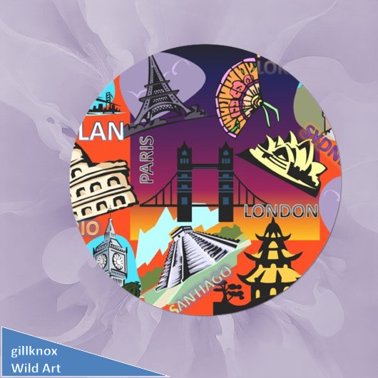 世界中の首都 ラウンドシール