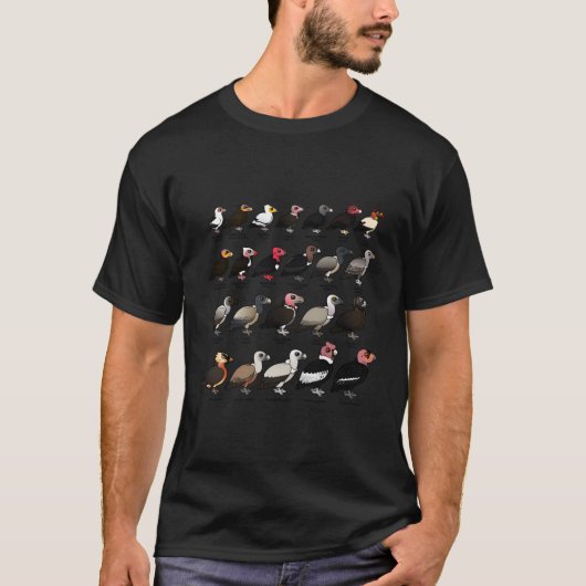 世界中の鳥類を生むハゲワシの全ての禿鷹 Tシャツ (正面)