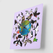 世界中のBirdorables スクエア壁時計 (傾斜)