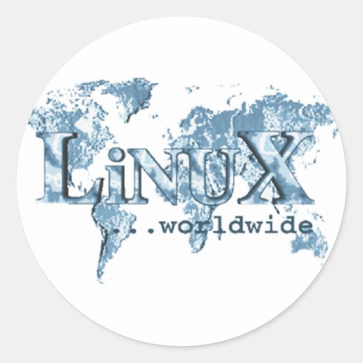 世界中のLinux ラウンドシール (正面)