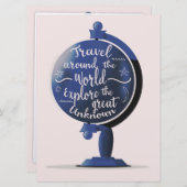 世界中を旅して未知の世界を探索素晴らし 招待状 (正面/裏面)