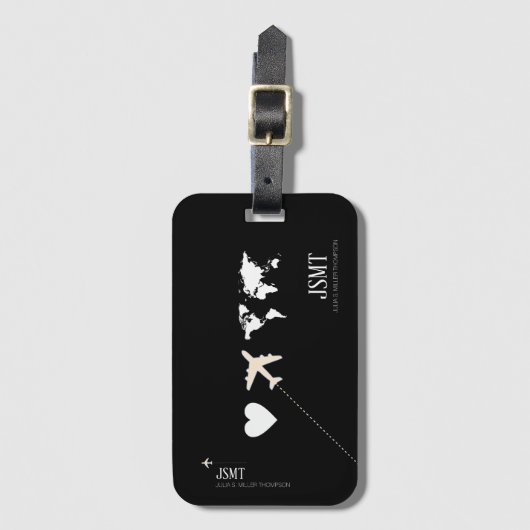 世界中を旅するのが大好き ラゲッジタグ (正面縦)