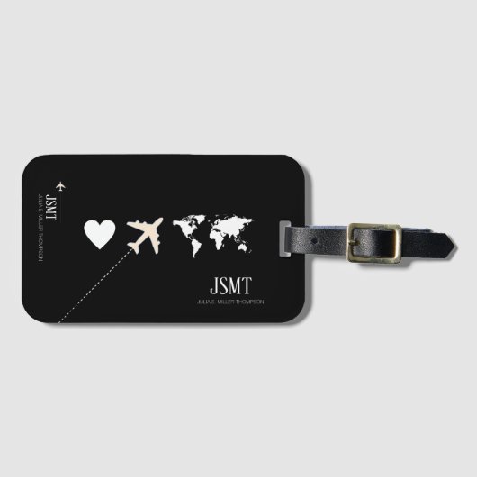 世界中を旅するのが大好き ラゲッジタグ (正面横)