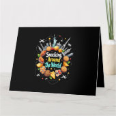 世界中を飛び回るファストフード旅行車 カード (正面)