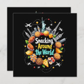 世界中を飛び回るファストフード旅行車 サンキューカード (正面/裏面)