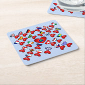 世界中違うの言語に愛 スクエアペーパーコースター (アングル)