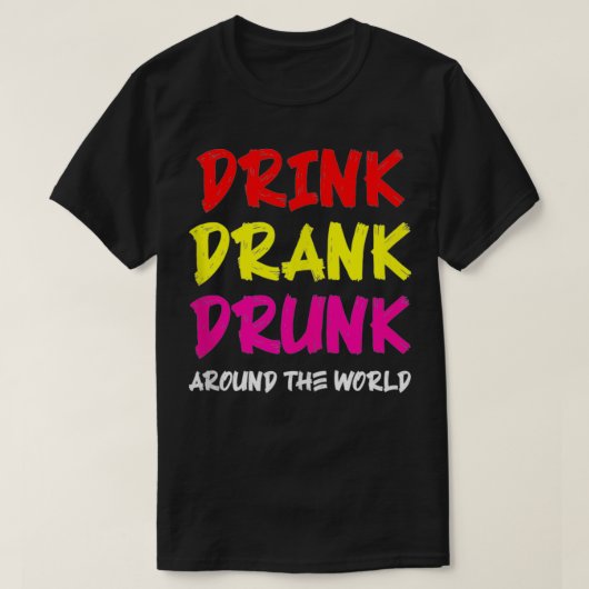世界中飲で飲む Tシャツ (デザイン正面)