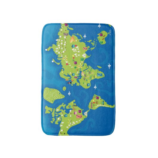 世界中 バスマット (正面縦)