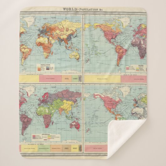 世界人口の地図 シェルパブランケット (正面)