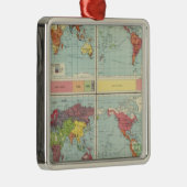 世界人口の地図 メタルオーナメント (右)